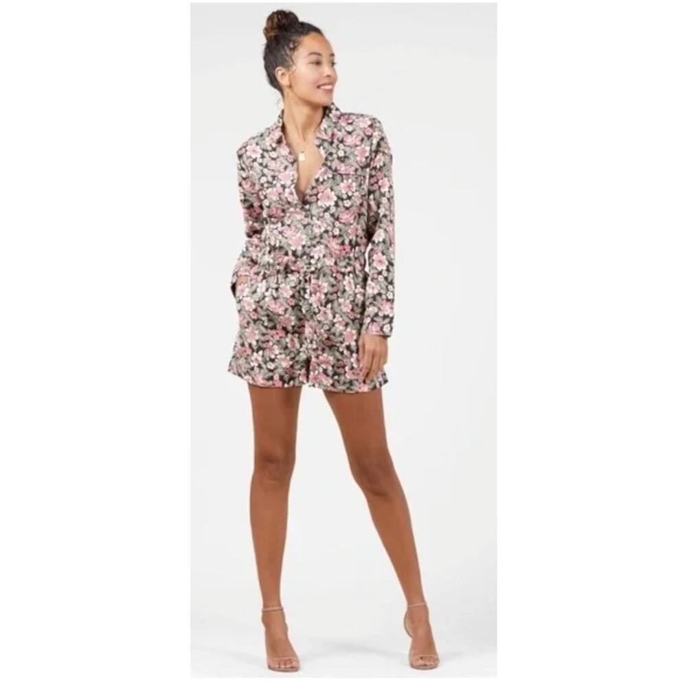 Outerknown STATION Suit Shortall Romper in Hawaiian Floral Size S NWT $168